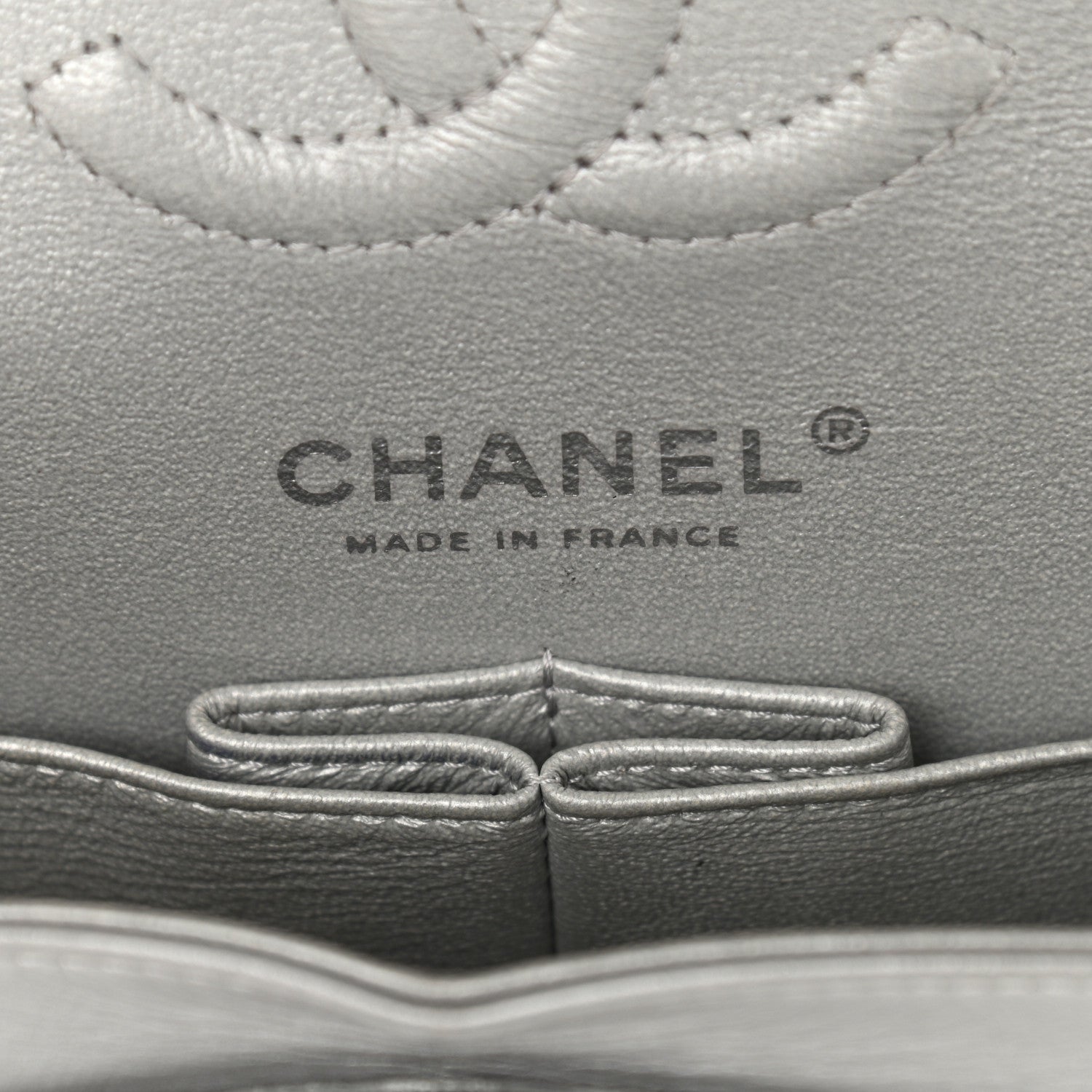 Chanel Metallic Crumpled Calfskin Chevron Quilted Mini Rectangular Flap Silver 5 of 9