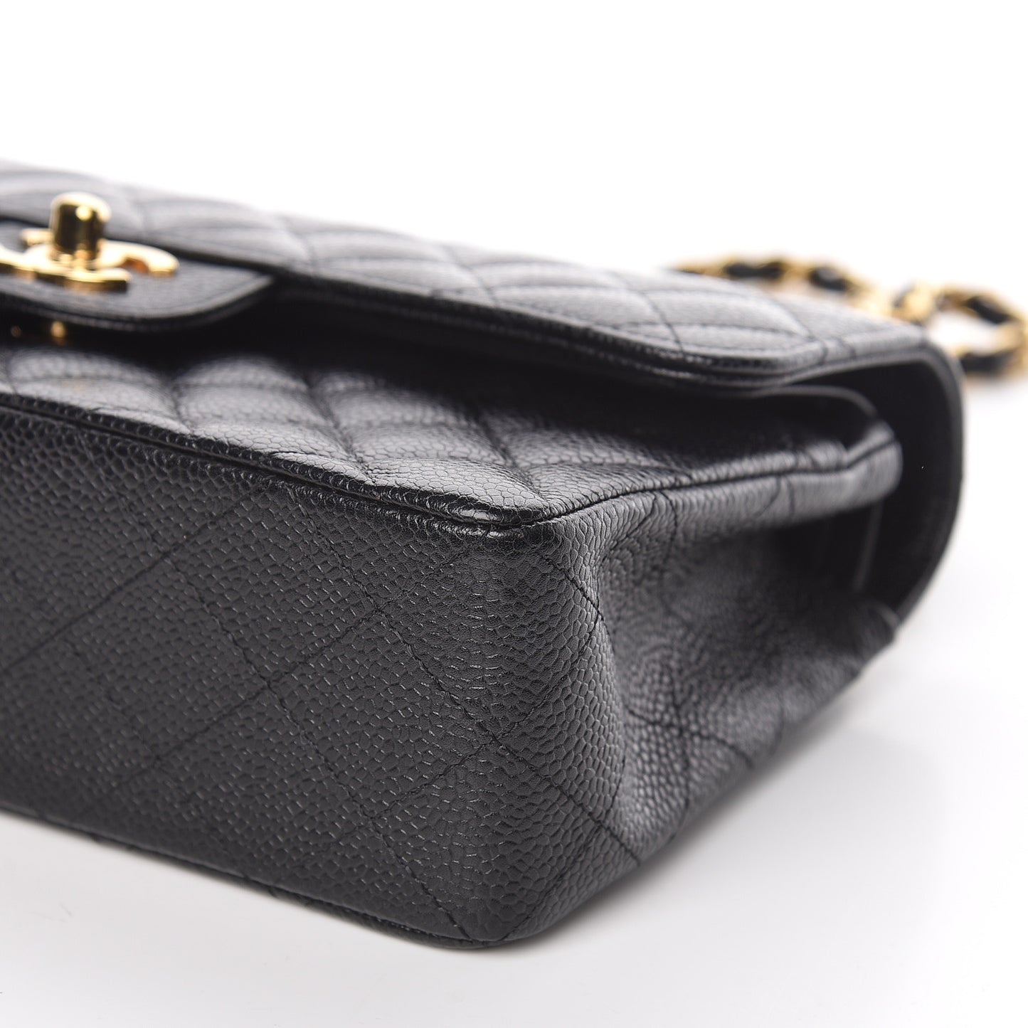 Caviar Quilted Small Double Flap Black