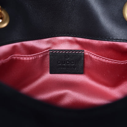 Gucci Velvet Matelasse Mini GG Marmont Shoulder Bag Black 6 of 8