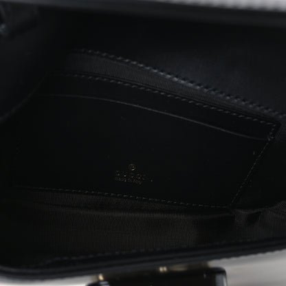Gucci Shiny Calfskin Small Bamboo Night Bag Black 4 of 9