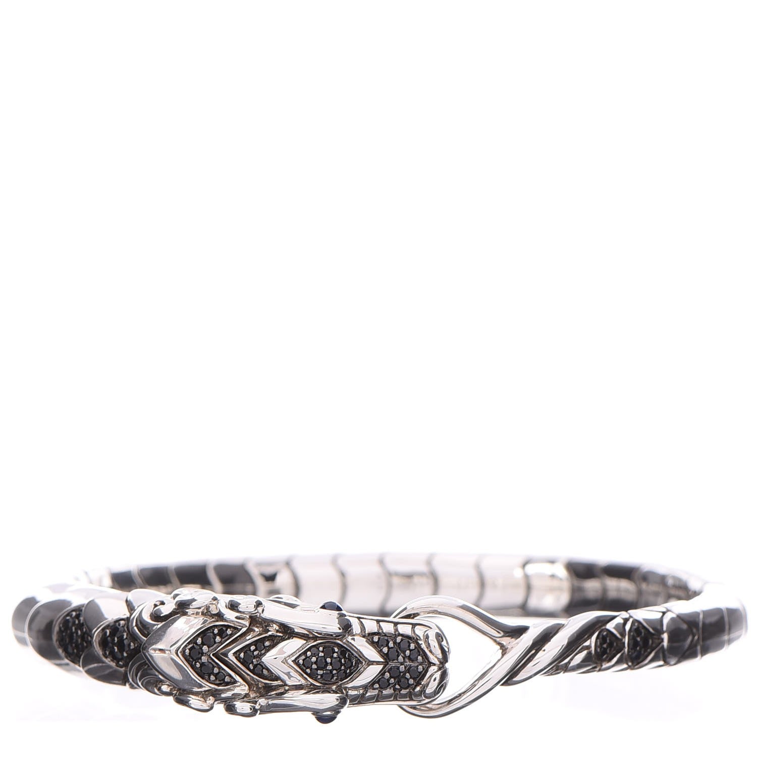 John Hardy Sterling Silver Blue Sapphire Black Sapphire Naga Legends Bracelet 1 of 5