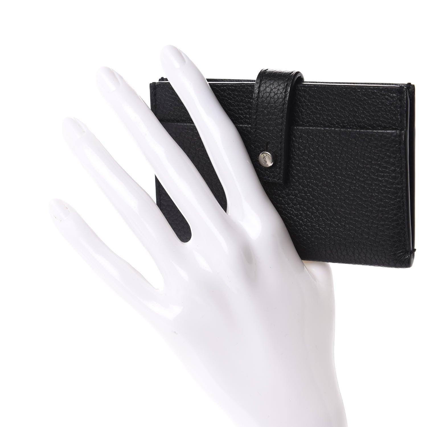 Saint Laurent Grained Calfskin Sac De Jour Souple Card Case Black 2 of 7