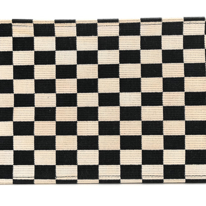 Christian Dior Canvas Embroidered Checkered Book Tote Black White 17 of 21
