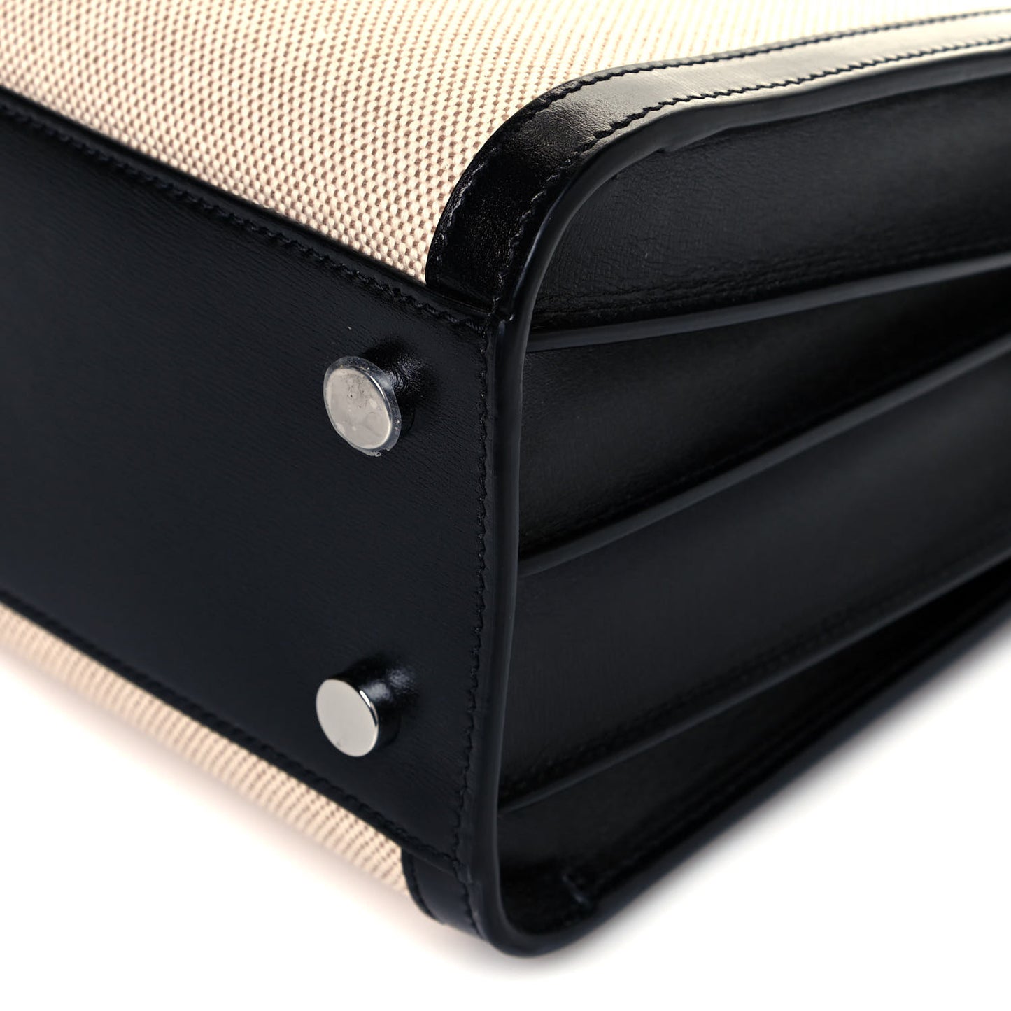 Linen Calfskin Baby Sac De Jour Black