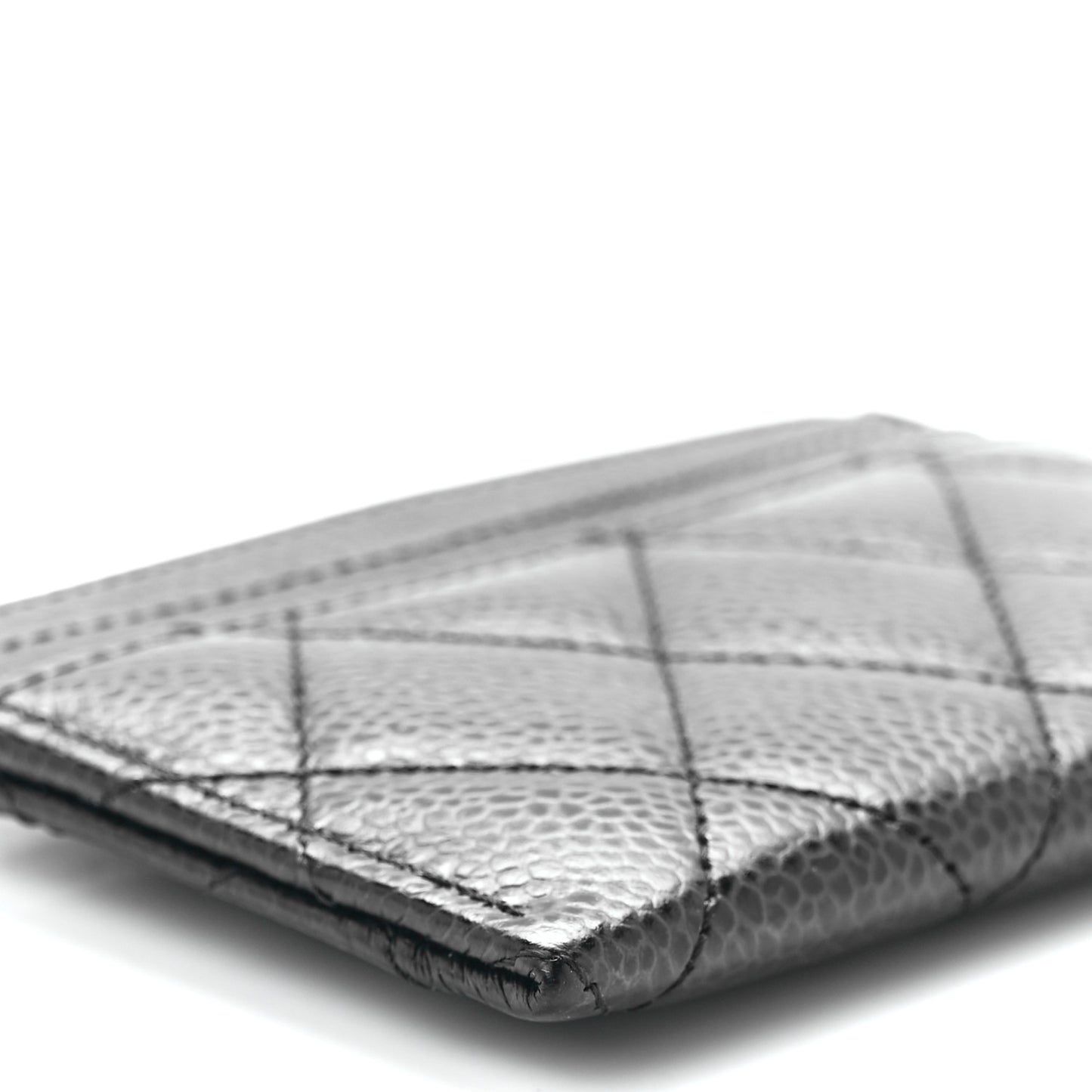 Caviar Quilted Card Holder Black