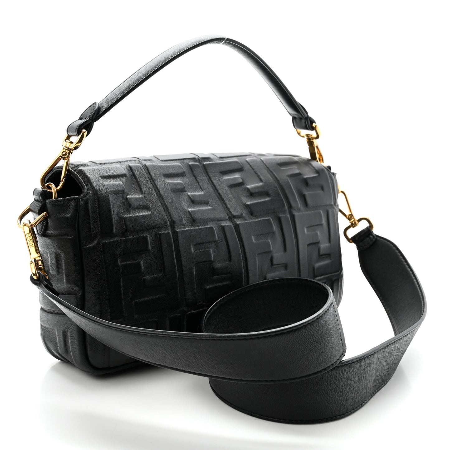 Nappa FF 1974 Embossed Baguette Black