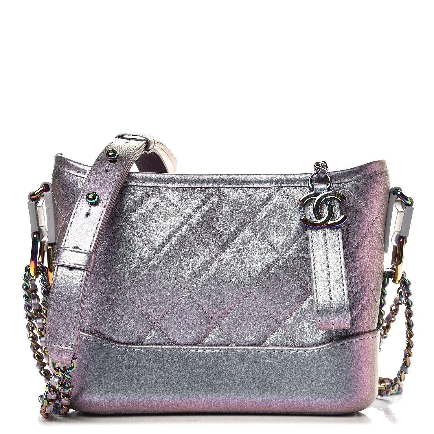 Chanel Iridescent Lambskin Calfskin Quilted Small Gabrielle Hobo Light Purple 1 of 8