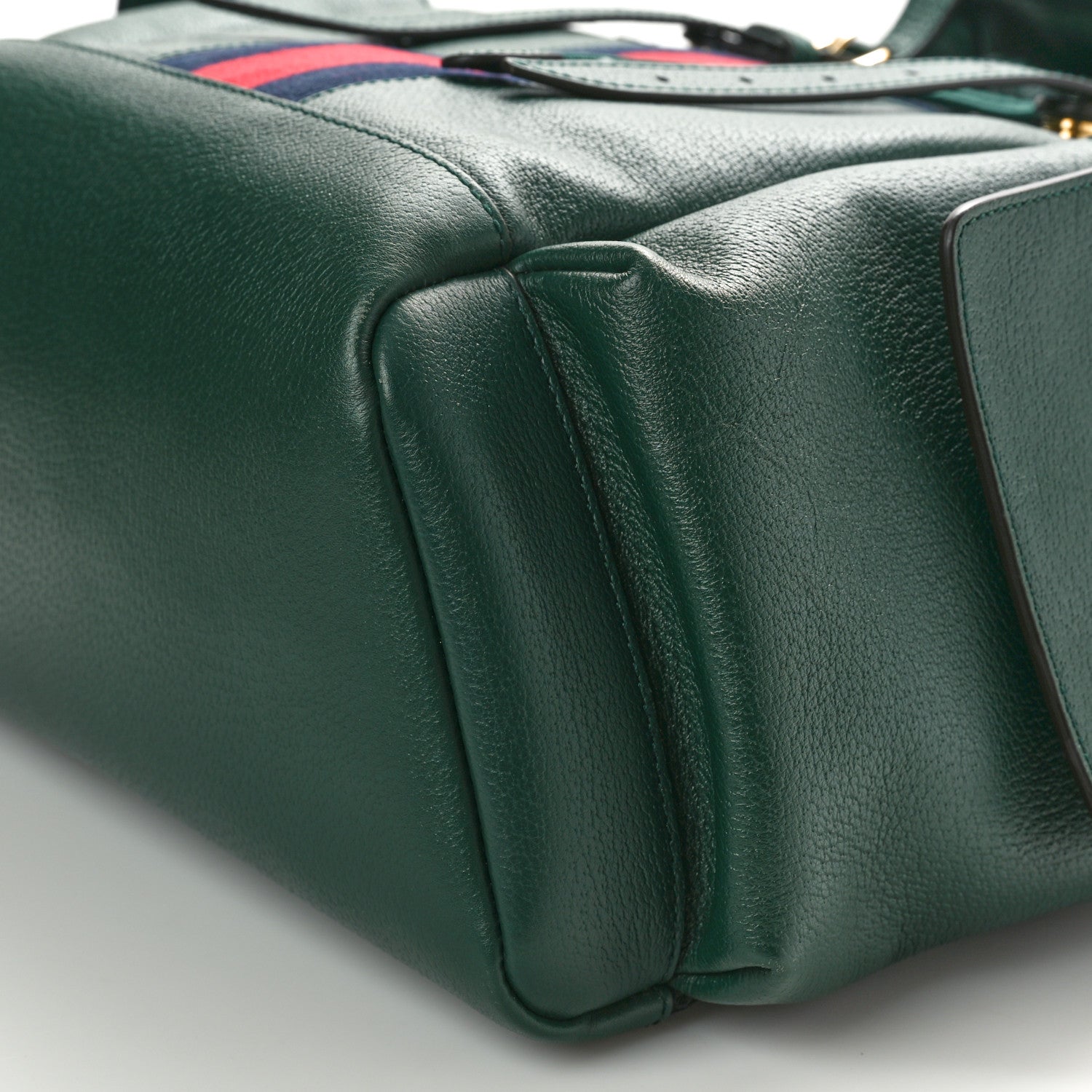 Gucci Grained Calfskin Medium Ophidia Double Buckle Backpack Green 10 of 11