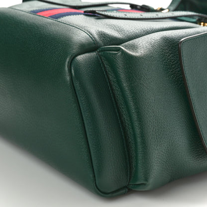 Gucci Grained Calfskin Medium Ophidia Double Buckle Backpack Green 10 of 11