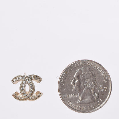 Chanel Crystal CC Earrings Gold 2 of 5