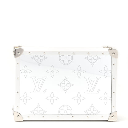 Louis Vuitton Calfskin Mirror Monogram Etched Jewelry Box Trunk White 1 of 9