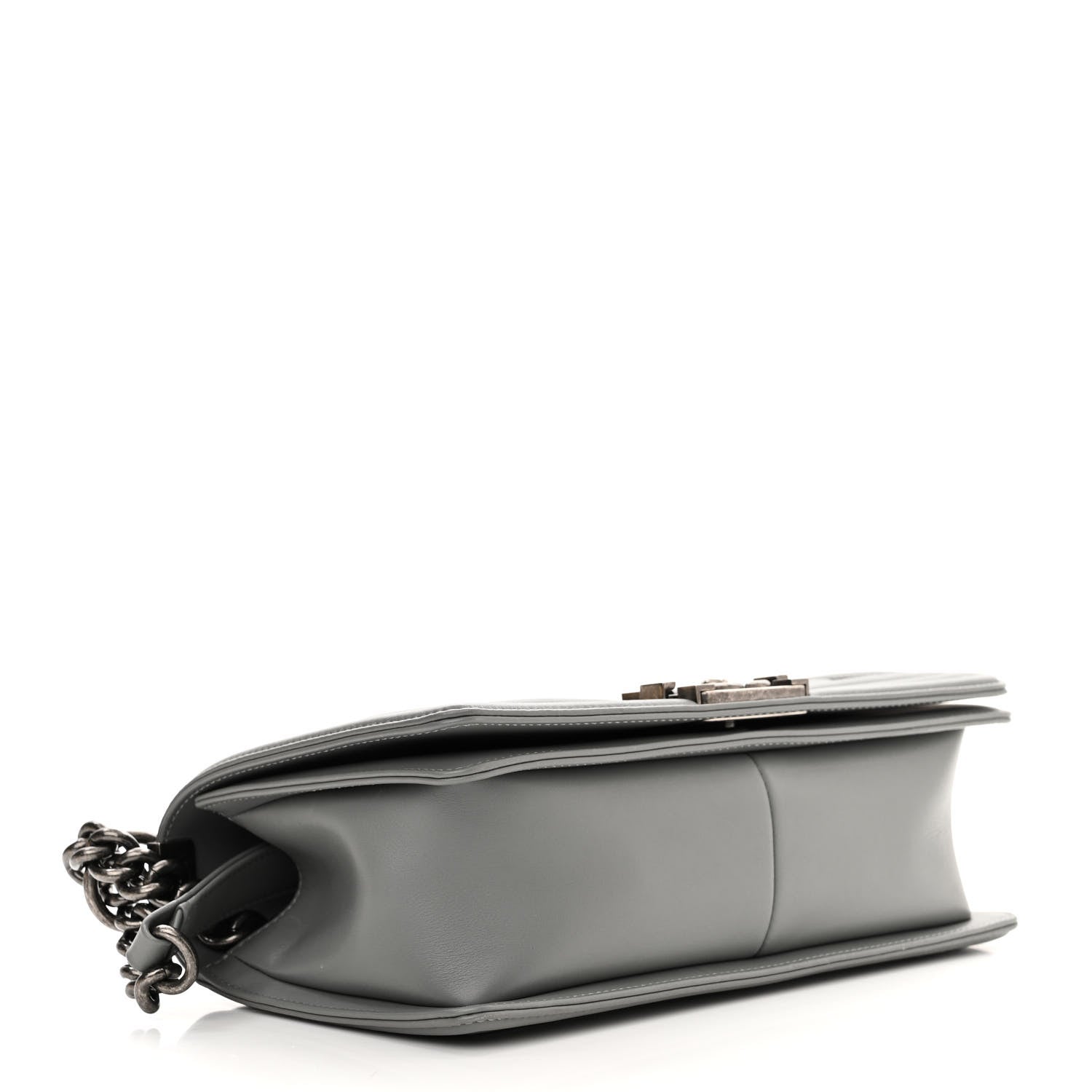 Chanel Calfskin Quilted Medium Boy Flap Grey 4 of 10