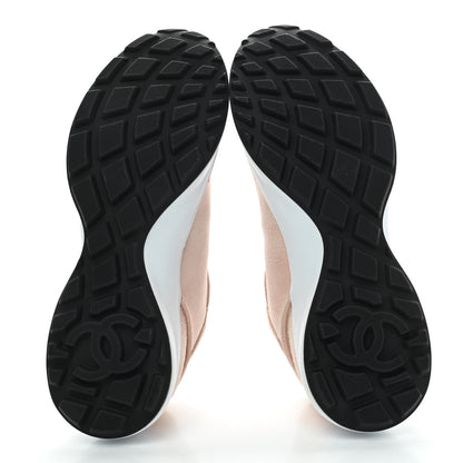 Chanel Suede Goatskin CC Sneakers 38 Light Pink 5 of 7