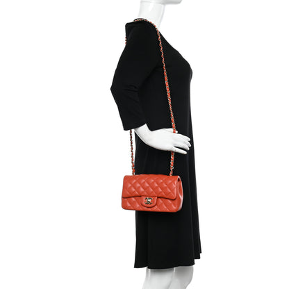 Chanel Caviar Quilted Mini Rectangular Flap Orange 2 of 12