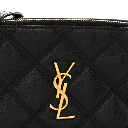 Saint Laurent Grained Lambskin Quilted Mini Becky Double Zip Bag Black 11 of 14