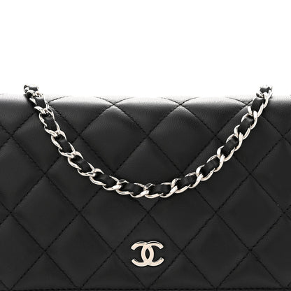 Chanel Lambskin Quilted Wallet On Chain WOC Black 8 of 10