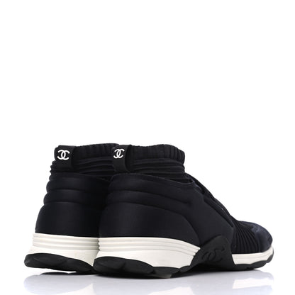 Chanel Stretch Fabric CC Sneakers 39 Black 4 of 14