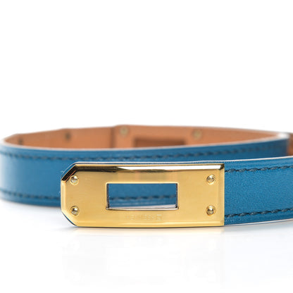 Hermes Tadelakt Kelly Double Tour Bracelet M Bleu Izmir 6 of 7