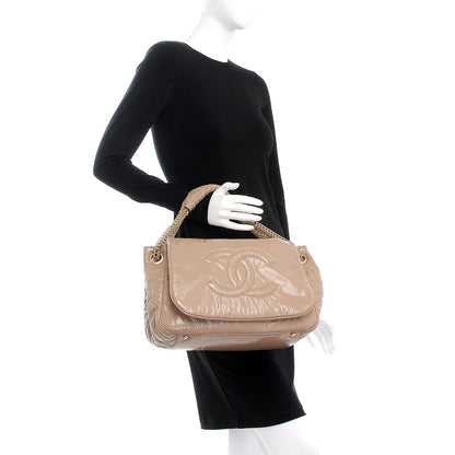 Chanel Vinyl Rodeo Accordion Flap Bag Beige 2 of 7