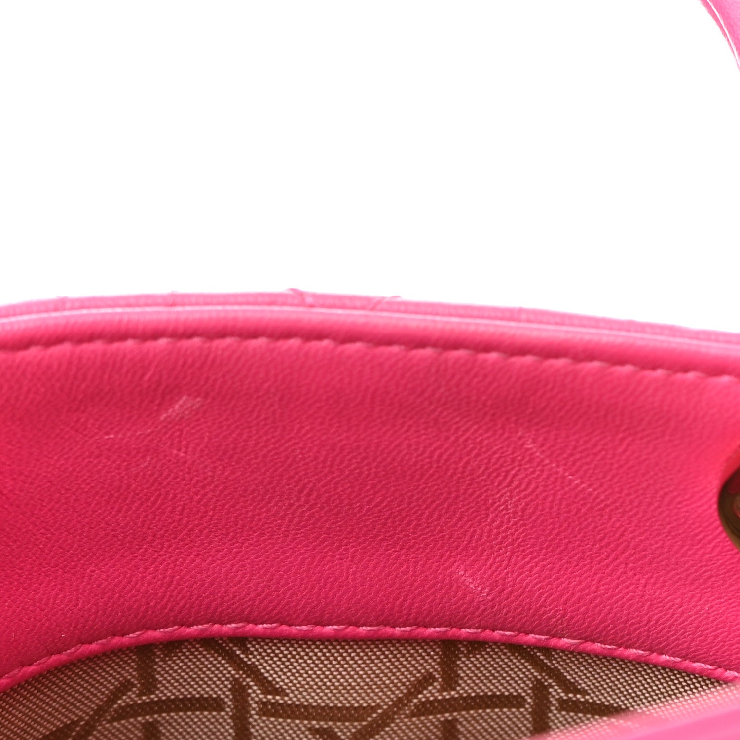 Christian Dior Lambskin Cannage Mini Lady Dior Fuchsia 11 of 12