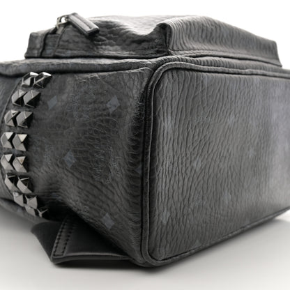 MCM Visetos Small Side Stud Stark Backpack Black 9 of 13