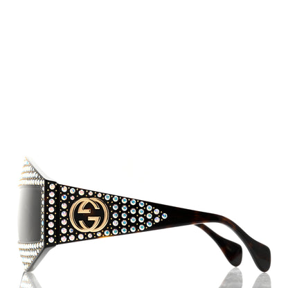 Gucci Crystal Rectangular Frame Sunglasses GG0357S Tortoiseshell 3 of 8