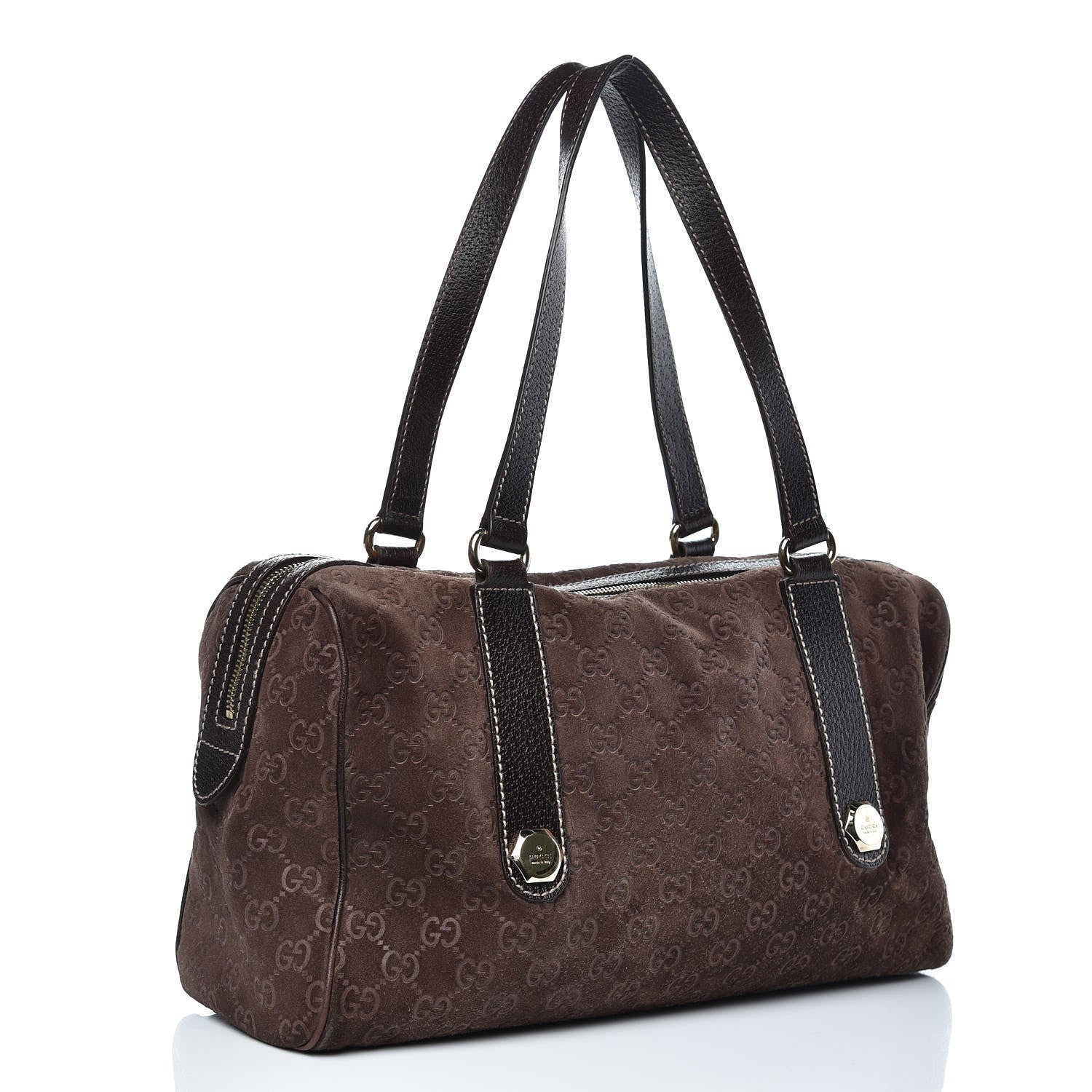 Gucci Guccissima Suede Charmy Boston Brown 3 of 13