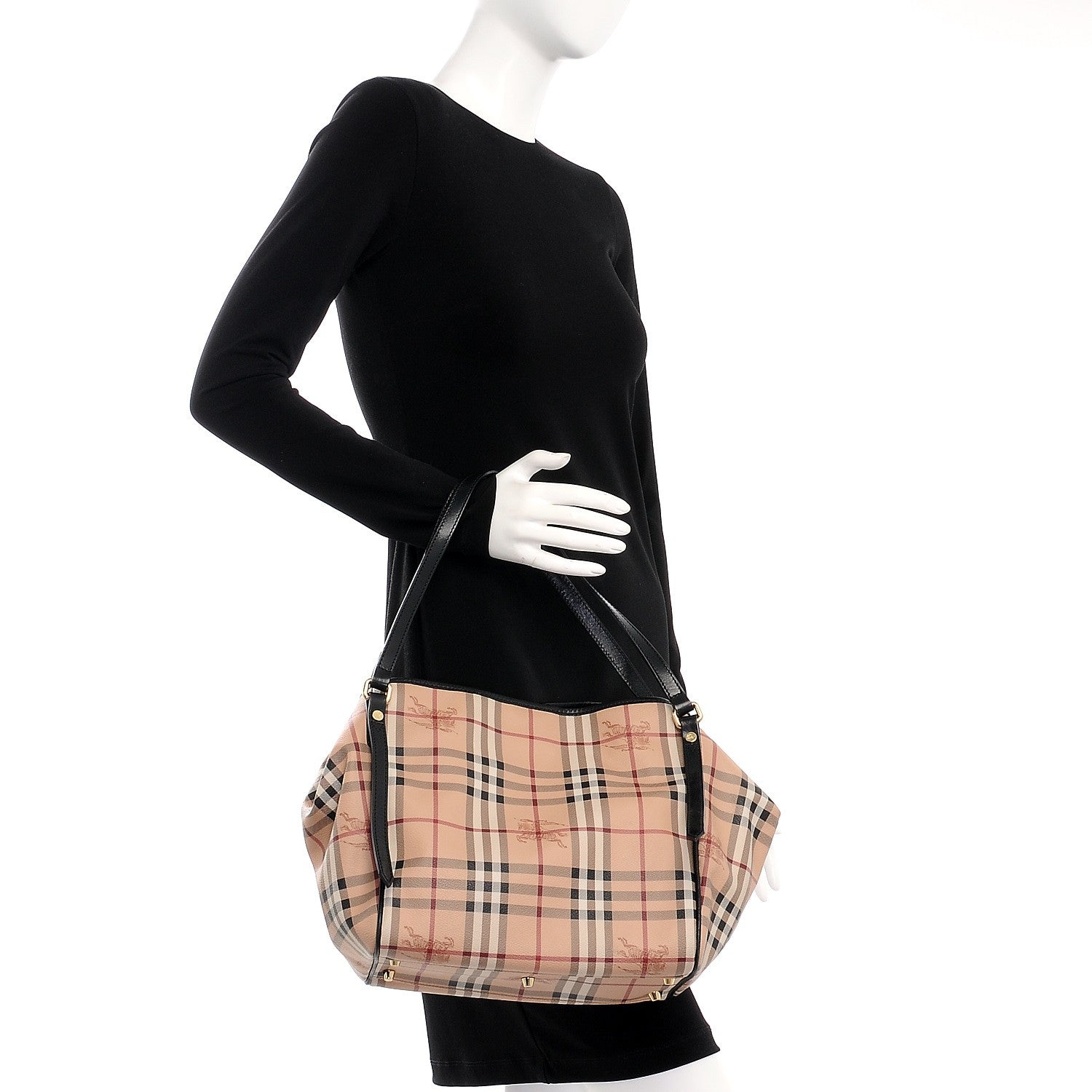 Burberry Haymarket Check Small Canterbury Tote Black 2 of 7