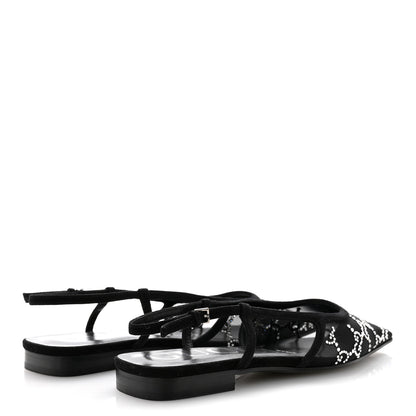Gucci Tela Retino Kid Scamosciato Crystal GG Monogram Square Demi Ballet Flats 36.5 Black 5 of 9