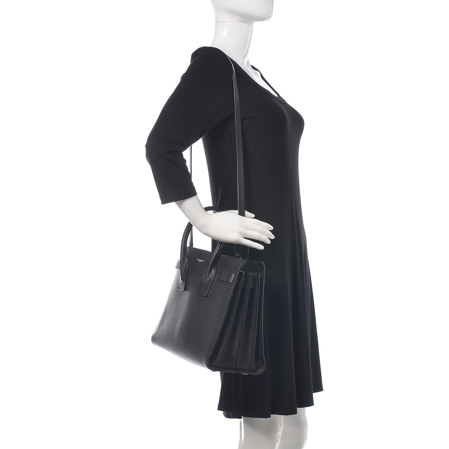 Grained Calfskin Small Sac De Jour Black