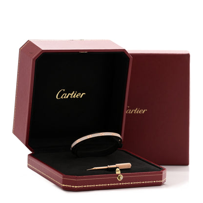 Cartier 18K Pink Gold Diamond Small LOVE Paved Bracelet 16 5 of 5