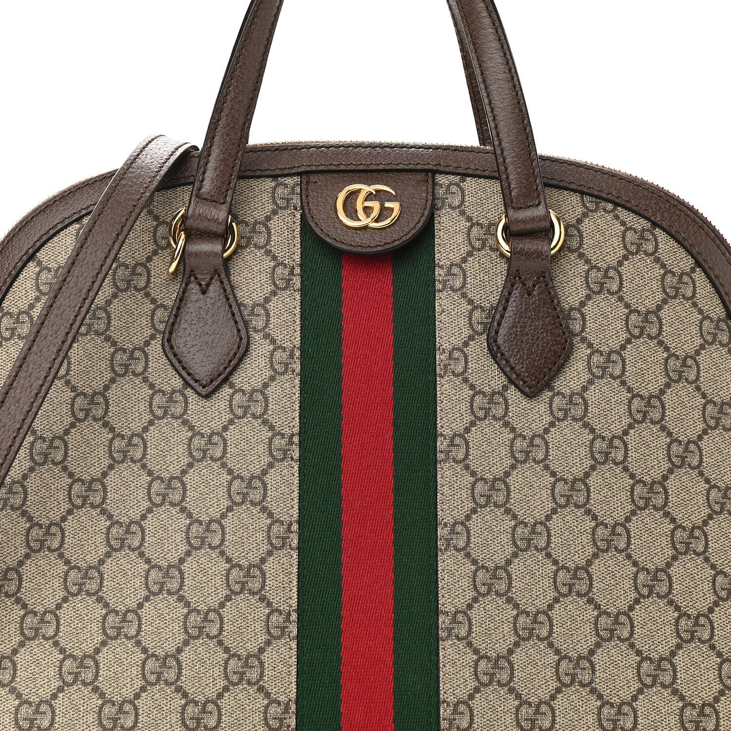 Gucci GG Supreme Monogram Web Medium Ophidia Top Handle Dome Bag Brown 8 of 13
