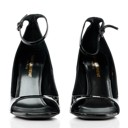 Saint Laurent Patent Calfskin Opyum 110 Sandals 36 Black 2 of 9