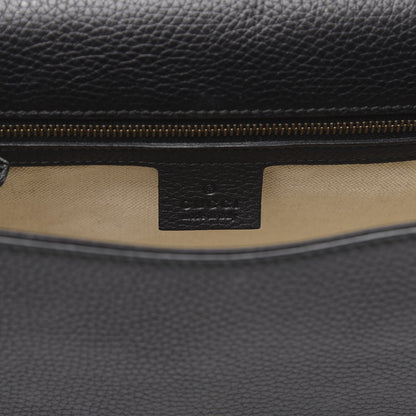 Gucci Calfskin Small GG Marmont Top Handle Bag Black 6 of 13