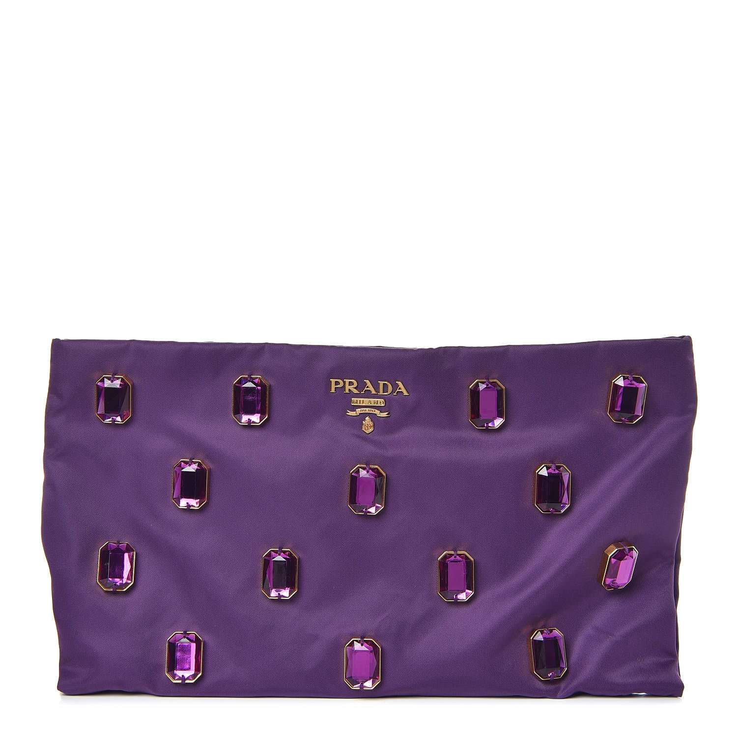 Prada Tessuto Nylon Pietre Jeweled Clutch Anemone 1 of 9