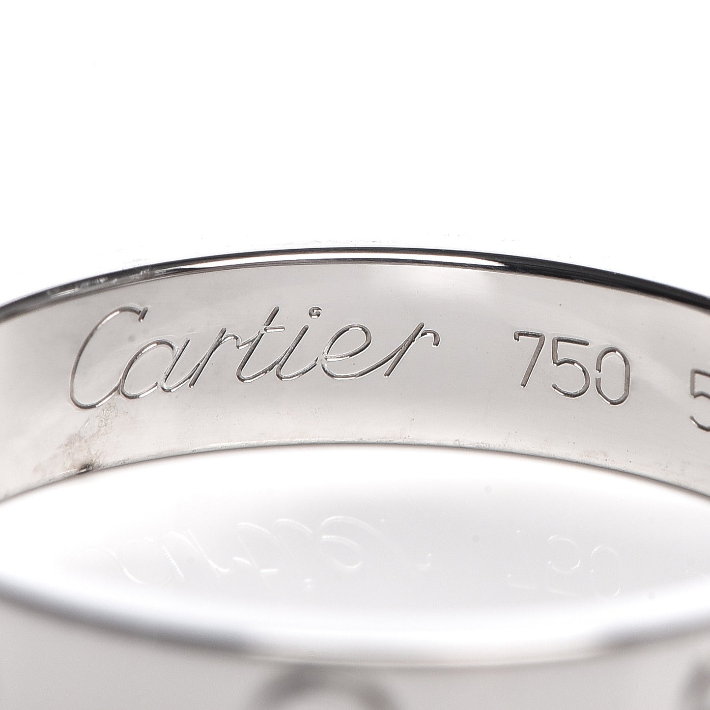 18K White Gold 3.5mm LOVE Wedding Band Ring 52 6
