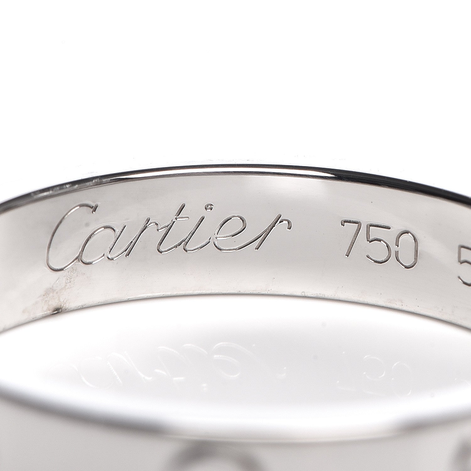 Cartier 18K White Gold 3.5mm LOVE Wedding Band Ring 52 6 4 of 5