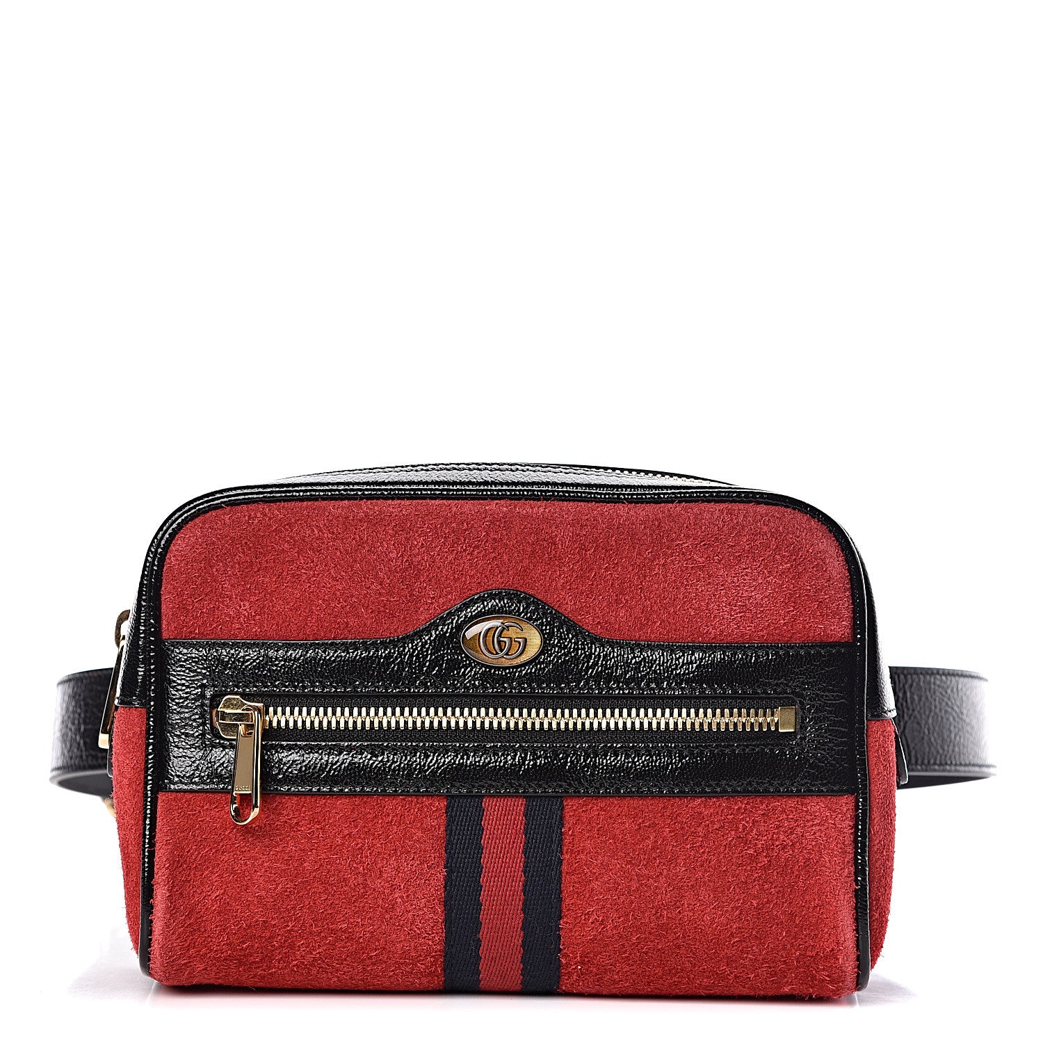Gucci Suede Small Ophidia Belt Bag 85 34 Hibiscus Red 1 of 10