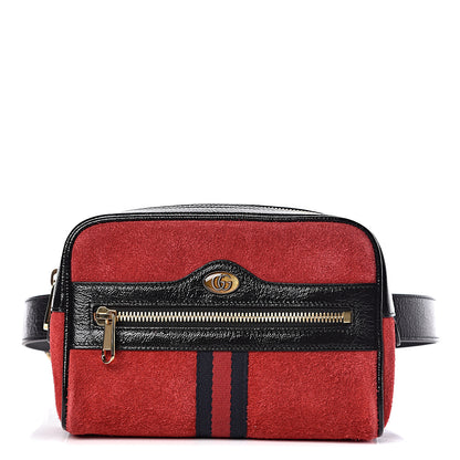 Gucci Suede Small Ophidia Belt Bag 85 34 Hibiscus Red 1 of 10