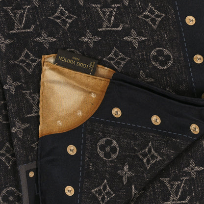 Louis Vuitton Silk Monogram Trunks Square Scarf Brown 3 of 3