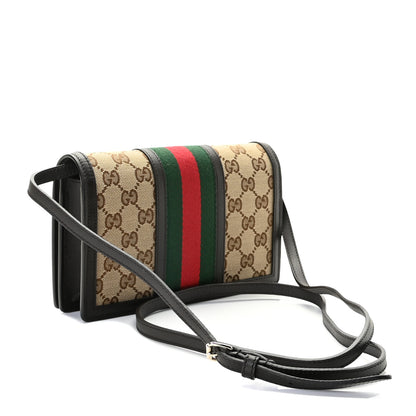 Gucci Monogram Web Strap Wallet Dark Brown 3 of 9