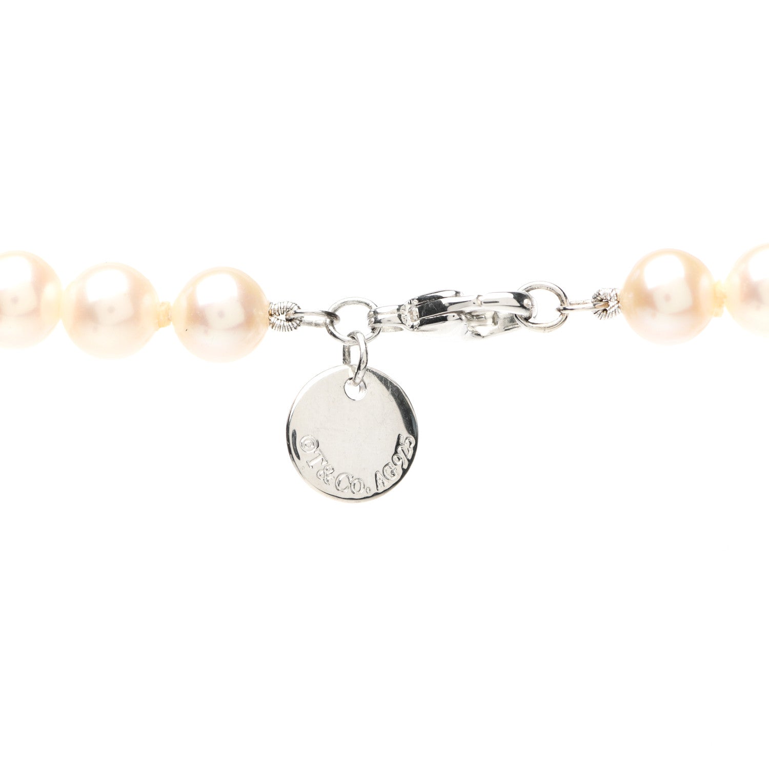 Tiffany Sterling Silver Freshwater Pearl 6-7mm Ziegfeld Necklace 5 of 6
