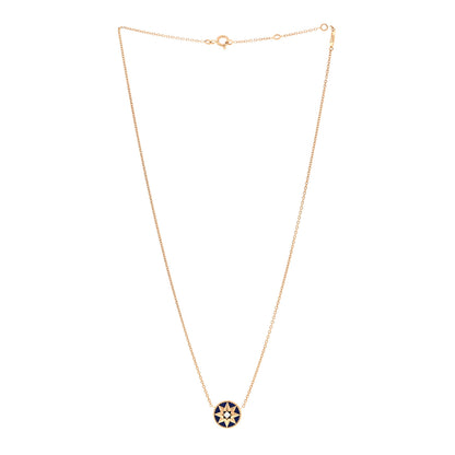 Christian Dior 18K Yellow Gold Diamond Lapis Lazuli Rose Des Vents Necklace 3 of 4