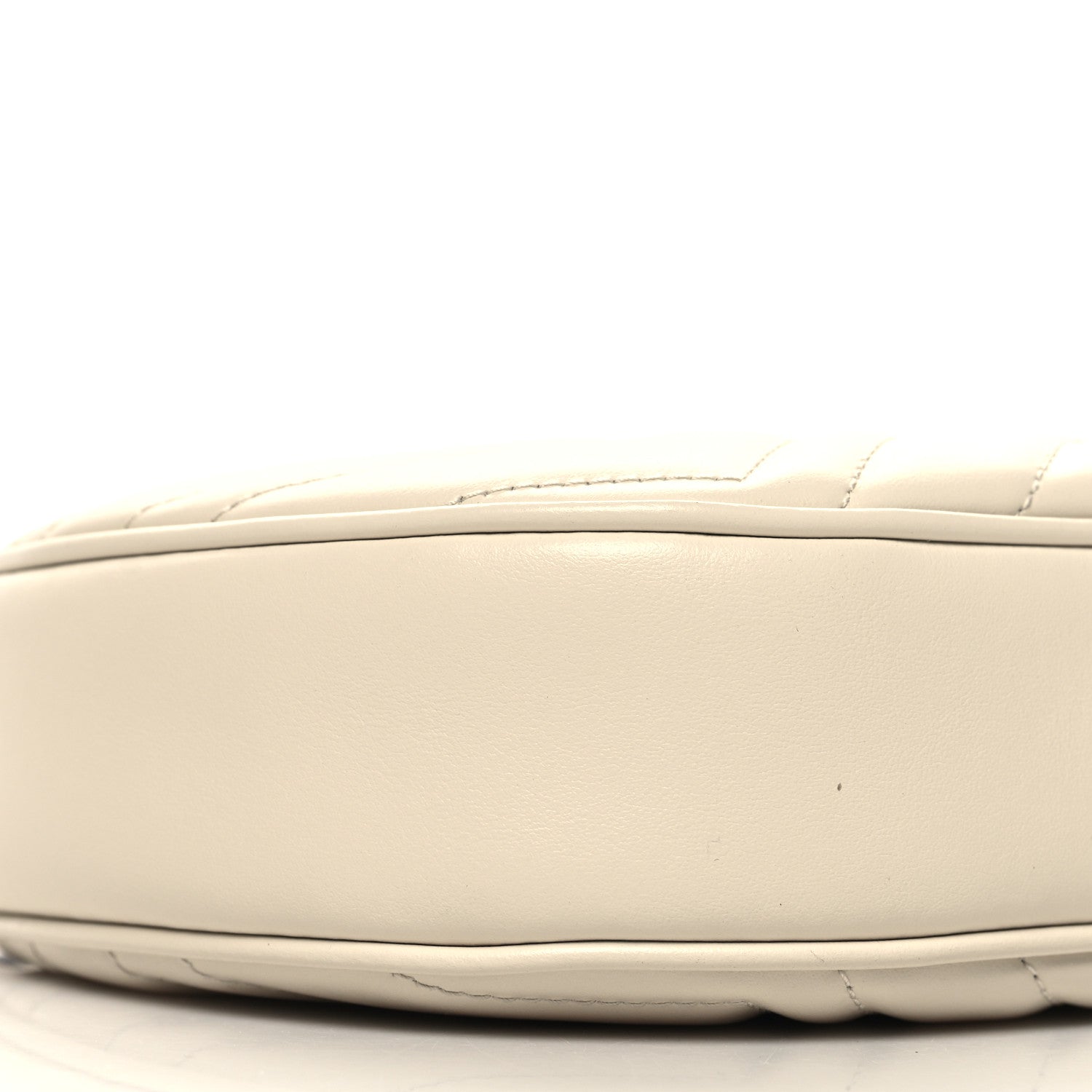 Gucci Calfskin Matelasse Chevron Mini GG Marmont Half Moon Hobo Mystic White 9 of 10