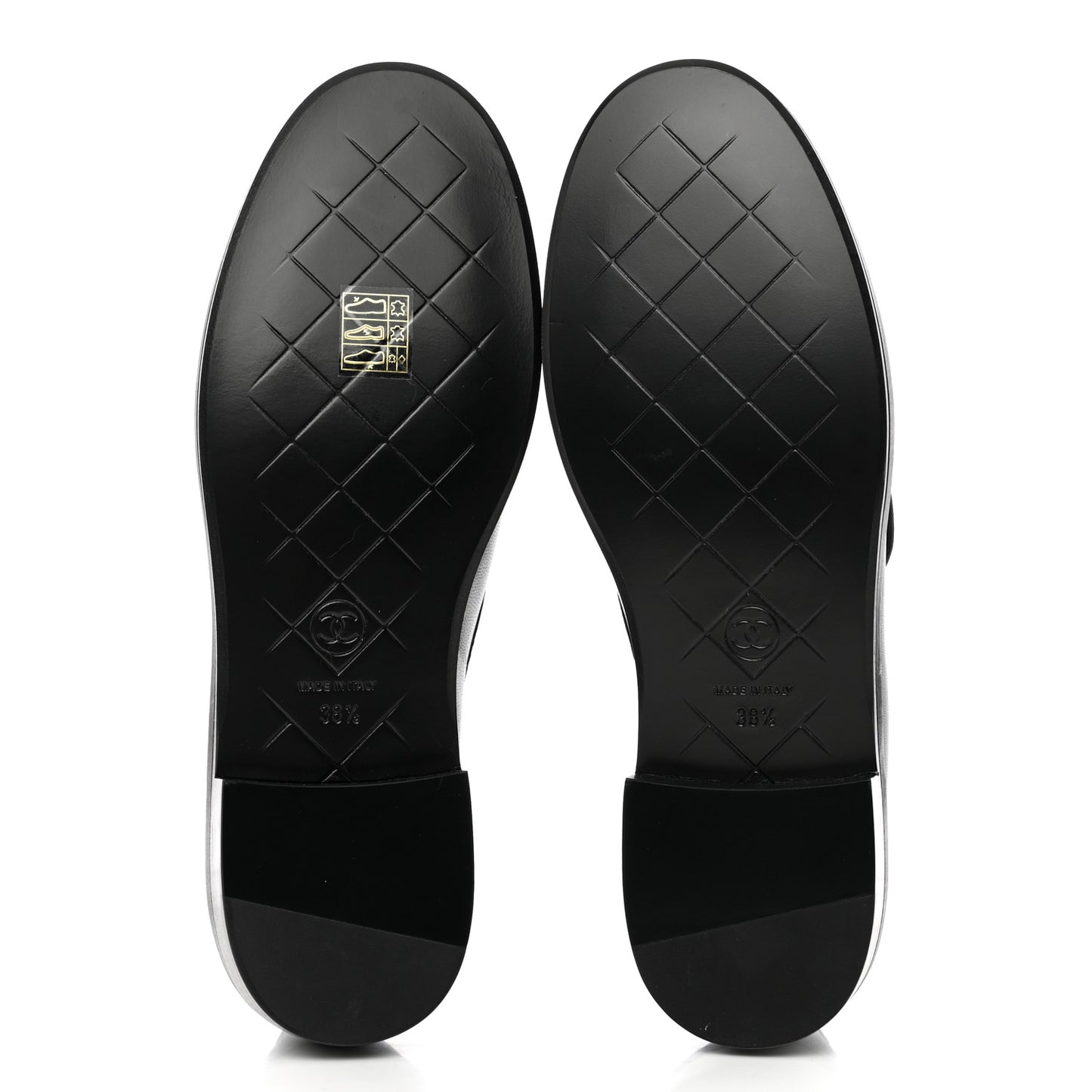 Lambskin Quilted CC Turnlock Loafers 38.5 Black
