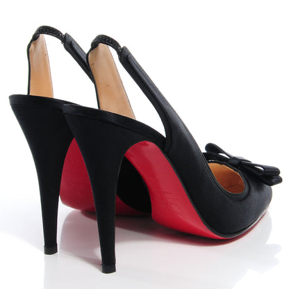 Christian Louboutin Crepe Satin Nooka 100 Pumps 40 Black 4 of 9
