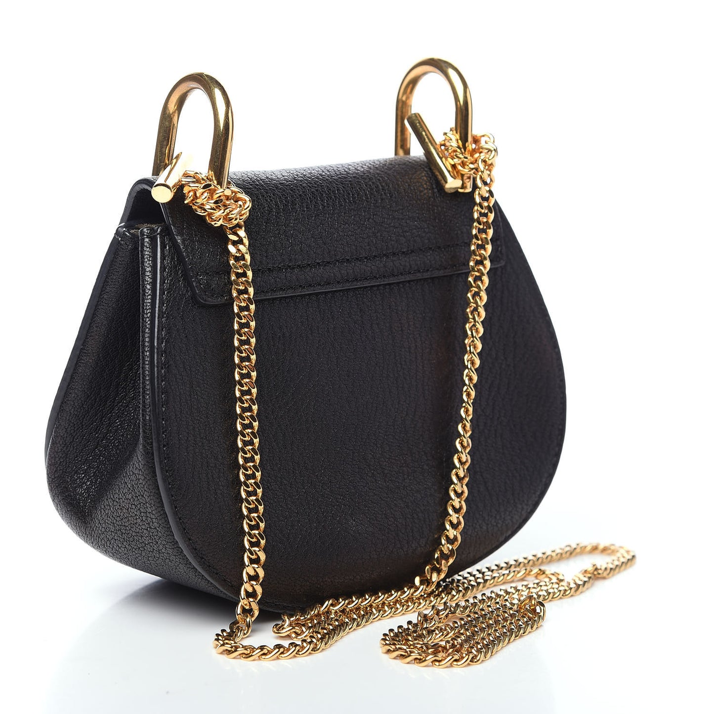 Grained Lambskin Nano Drew Shoulder Bag Black