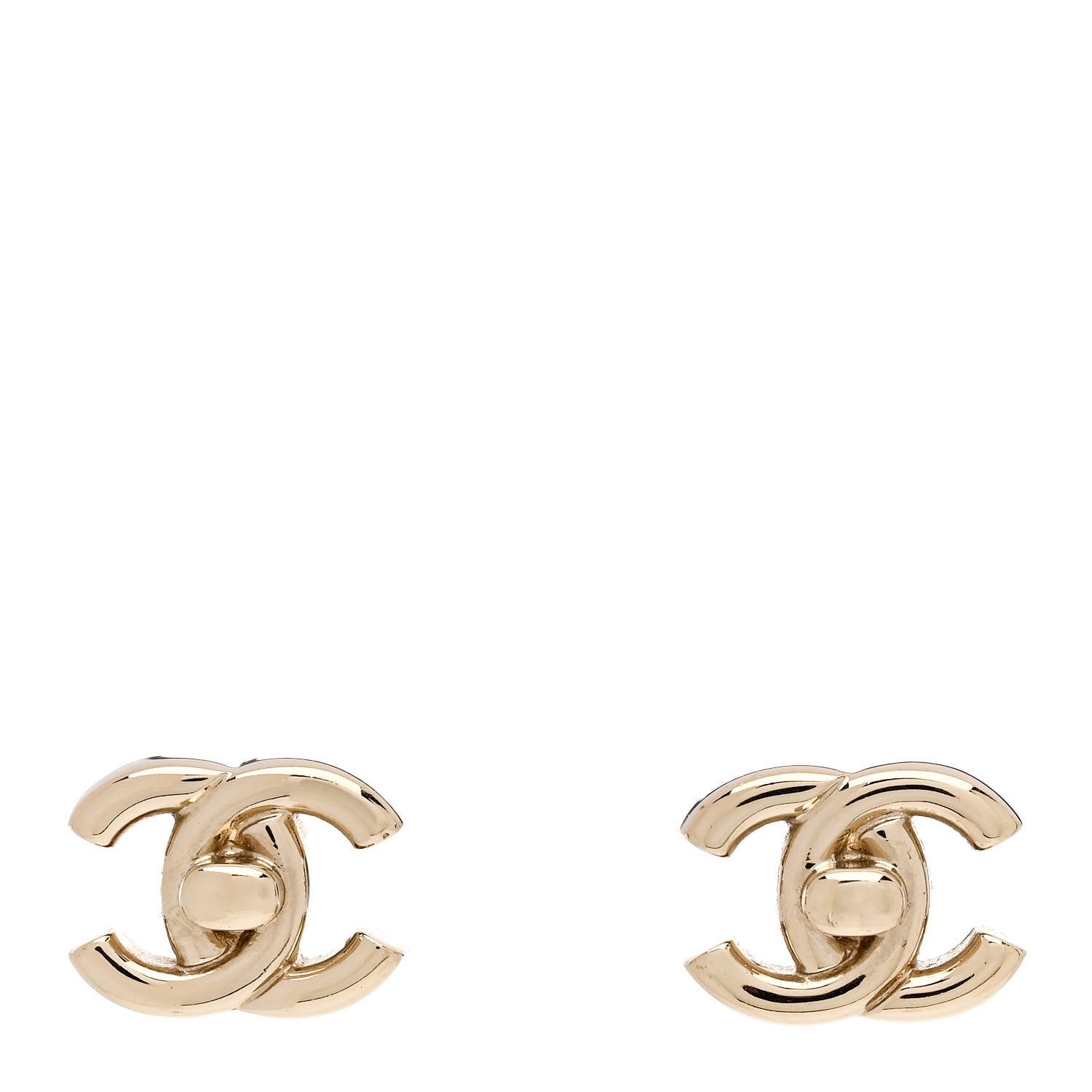 Chanel Metal CC Turnlock Earrings Gold 1 of 4