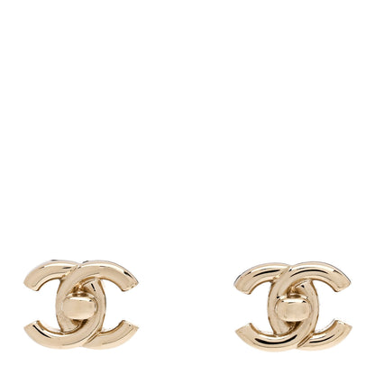Chanel Metal CC Turnlock Earrings Gold 1 of 4