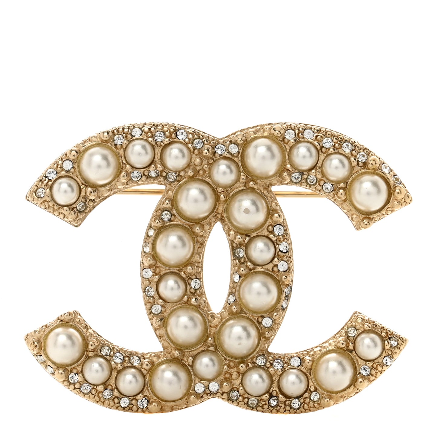 Pearl CC Brooch Gold